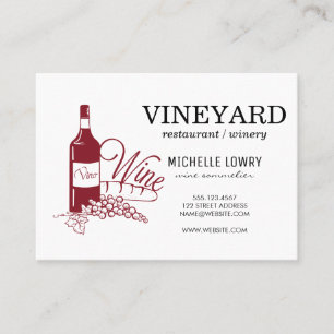 Cartão De Visita Vinho escovado expressivo do Vino da textura