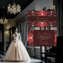 Vinho Escuro Ornamental Bordas Ornamentados Vermel