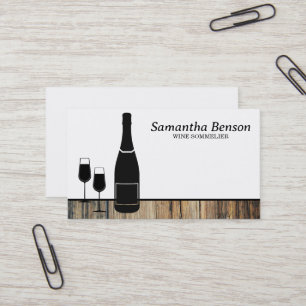 Cartão De Visita Vinho profissional Vidro Vidro Vinho Sommelier