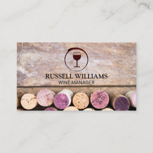 Cartão De Visita Vinho tinto Vidro Cordões na Mesa