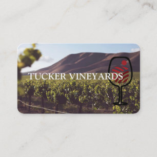 Cartão De Visita Vinícola Logotipo Elegante de Cálice de Vinho