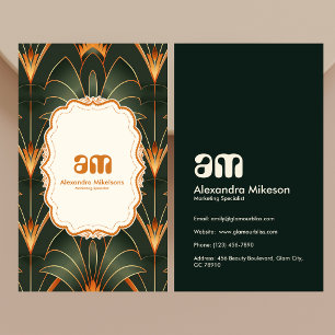 Cartão De Visita Vintage Art Deco Monograma