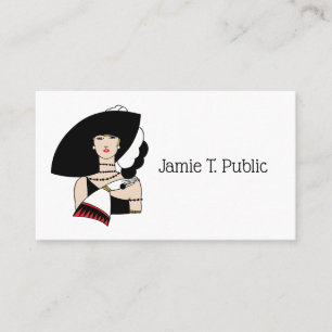 Cartão De Visita Vintage Art Deco Mulher Vestindo Luvas De Ódio Cor