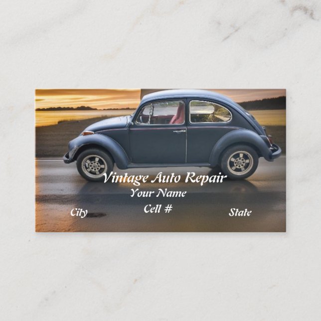 Cartão De Visita Vintage Auto Repair Business (Frente)
