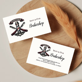 Cartão De Visita Vintage Barbershop Tools Pattern