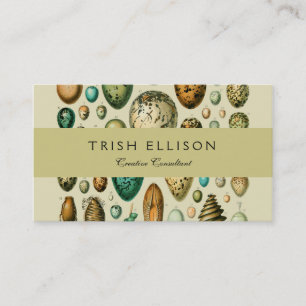 Cartão De Visita Vintage Bird Ovos de Peixes Franceses