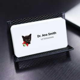 Cartão De Visita Vintage Black Cat, profissão de veterinário