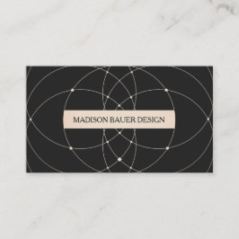 Cartão De Visita Vintage Black Dourado Na moda Designer