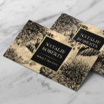 Cartão De Visita Vintage Black Floral Makeup Artista Hair Salon<br><div class="desc">Cartões de visitas De Salão De Cabelo Dourado Preto Vintage.</div>