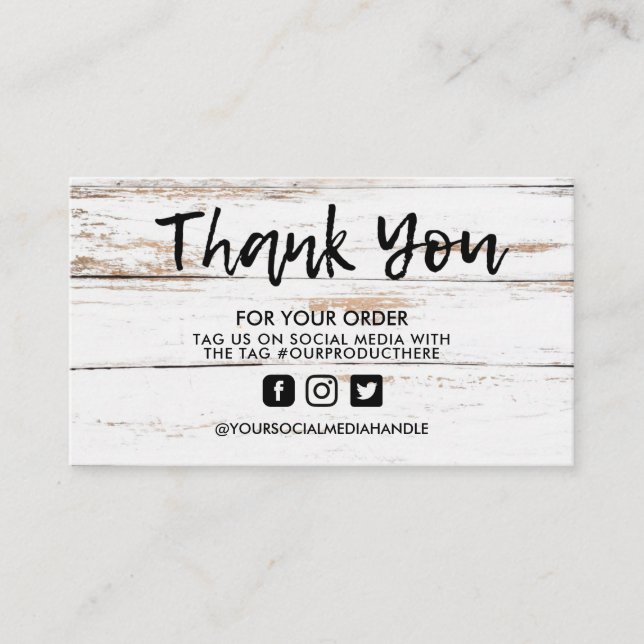 Cartão De Visita Vintage Branco Trendage Salon Obrigado (Frente)