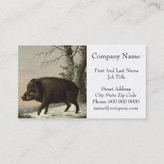 Cartão De Visita Vintage Brown Boar Hunting Painting, Willife Art