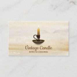 Cartão De Visita Vintage Candle Watercolor Boho
