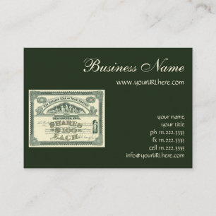 Cartão De Visita Vintage Capital Stock Certificate Business Finance