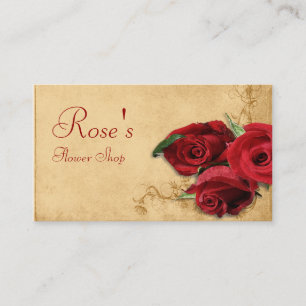 Cartão De Visita Vintage Caramel Brown & Rosa Florist