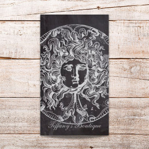 Cartão De Visita vintage chalkboard mitologia grega Gorgon medusa