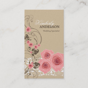 Cartão De Visita Vintage chique elegante de Fleur do laço