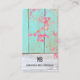 Cartão De Visita Vintage Cole País Monograma Madeira Rústica