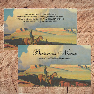Cartão De Visita Vintage Cowboys, Open Range por Maynard Dixon