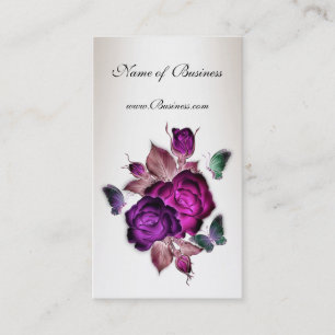 Cartão de visita Vintage Cream Rosas Rosa 3