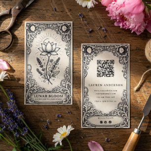 Cartão de Visita Vintage de Florista Celestial   M