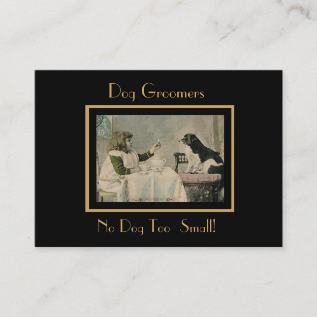 Cartão de visita Vintage Dog Groomers 5 (Frente)