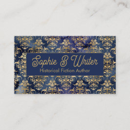 Cartão De Visita Vintage Dourado Damask Historical Fiction Author