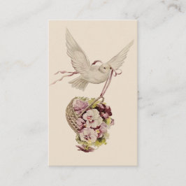 Cartão De Visita Vintage Dove com cesto de flores