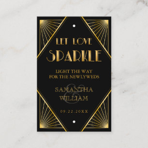 Cartão De Visita Vintage Elegant Art Deco Dourado Casamento Enviado