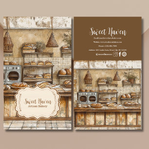 Cartão De Visita Vintage Elegant Bakery