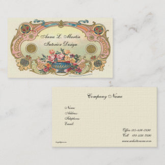 Cartão De Visita Vintage, Elegante, País Francês, Floral
