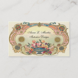 Cartão De Visita Vintage, Elegante, País Francês, Floral