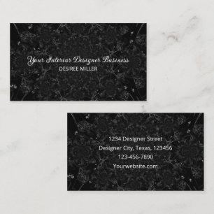 Cartão De Visita Vintage Elegante, Preto E Branco