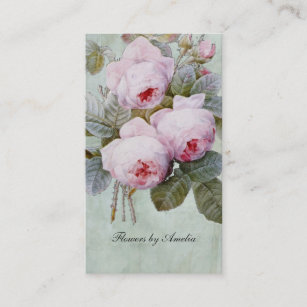 Cartão De Visita Vintage English Rosa Garden Botanical Custom