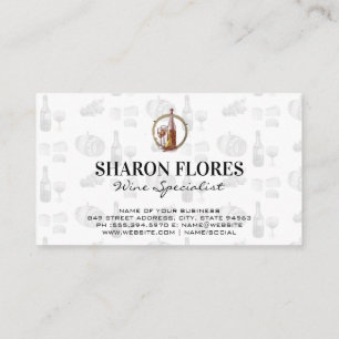 Cartão De Visita Vintage Esboço Vidro e Frasco