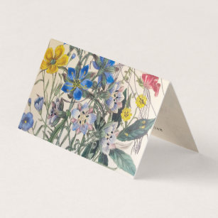 Cartão De Visita Vintage Floral Botânico