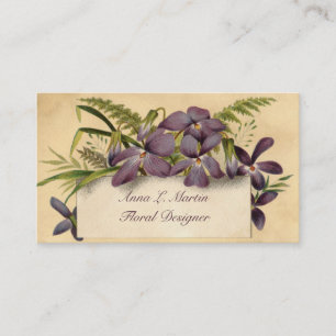 Cartão De Visita Vintage, Floral Elegante, Vitoriano, Personalizado