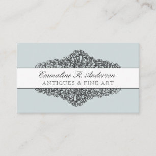 Cartão De Visita Vintage Floral Etching  Stripe  Cor Personalizada