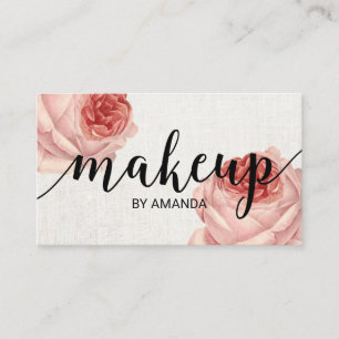Cartão De Visita Vintage Floral Makeup Artist Beauty Salon