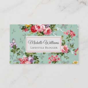 Cartão De Visita Vintage Floral Rosa Flor
