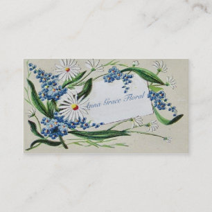 Cartão De Visita Vintage Floral, Visitas e Bluebells, Personalizado
