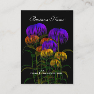 Cartão de visita Vintage Flores Azuis Amarelas Pre