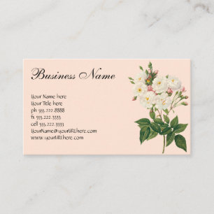 Cartão De Visita Vintage Flowers Floral Blush Noisette Redout
