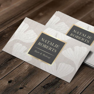 Cartão De Visita Vintage Ginkgo Makeup Artista Hair Salon