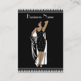 Cartão de visita Vintage Glamour Girl Black White