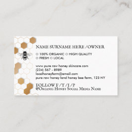 Cartão De Visita Vintage Honey Honeycomb Apiary Printed