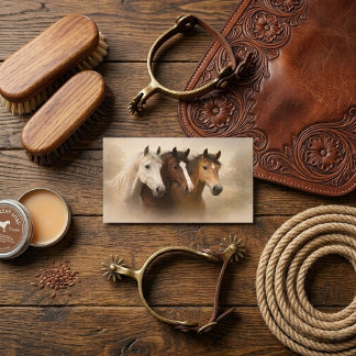 Cartão De Visita Vintage Horseback Riding Equestrian Business Card