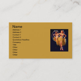 Cartão De Visita Vintage Hula Hawaiian Pin UP Girl