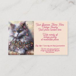 Cartão De Visita Vintage Jewelry Nebelung Cat Compra Vendas Etsy