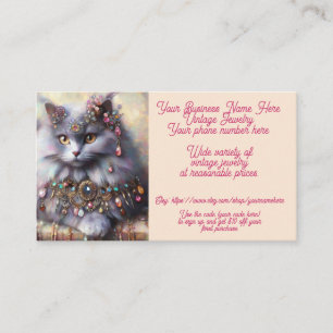 Cartão De Visita Vintage Jewelry Nebelung Cat Compra Vendas Etsy