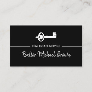 Cartão De Visita Vintage Key Real Estate qr code